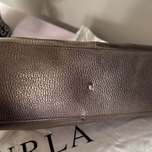 Furla Italian Luxury Shimmering Bronze Hobo Shoulder Bag - Picture 6 of 12